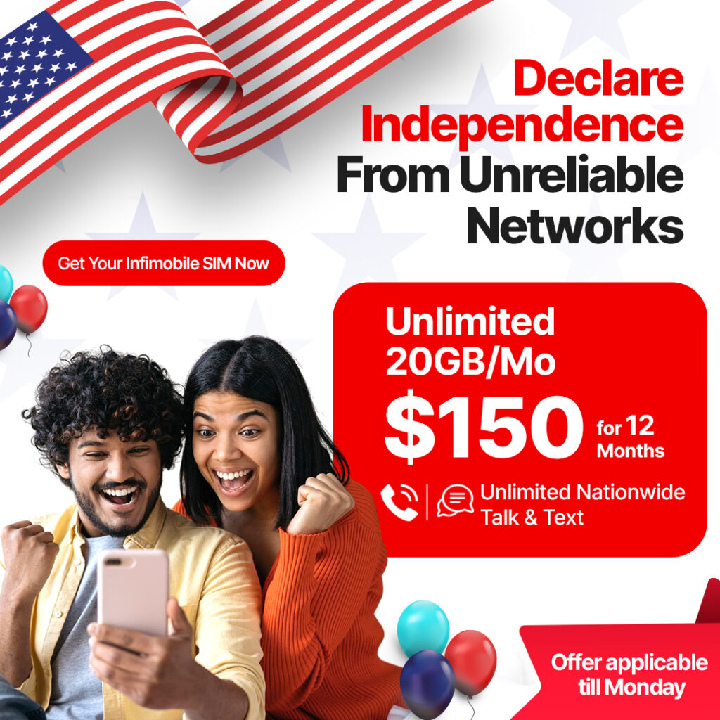 infimobile offer for 4th july