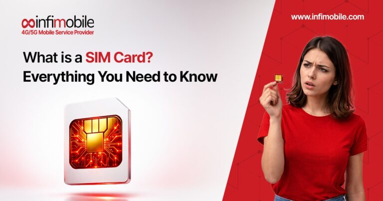 What is a SIM card - visual guide showing SIM card types including standard micro nano and eSIM for mobile phones