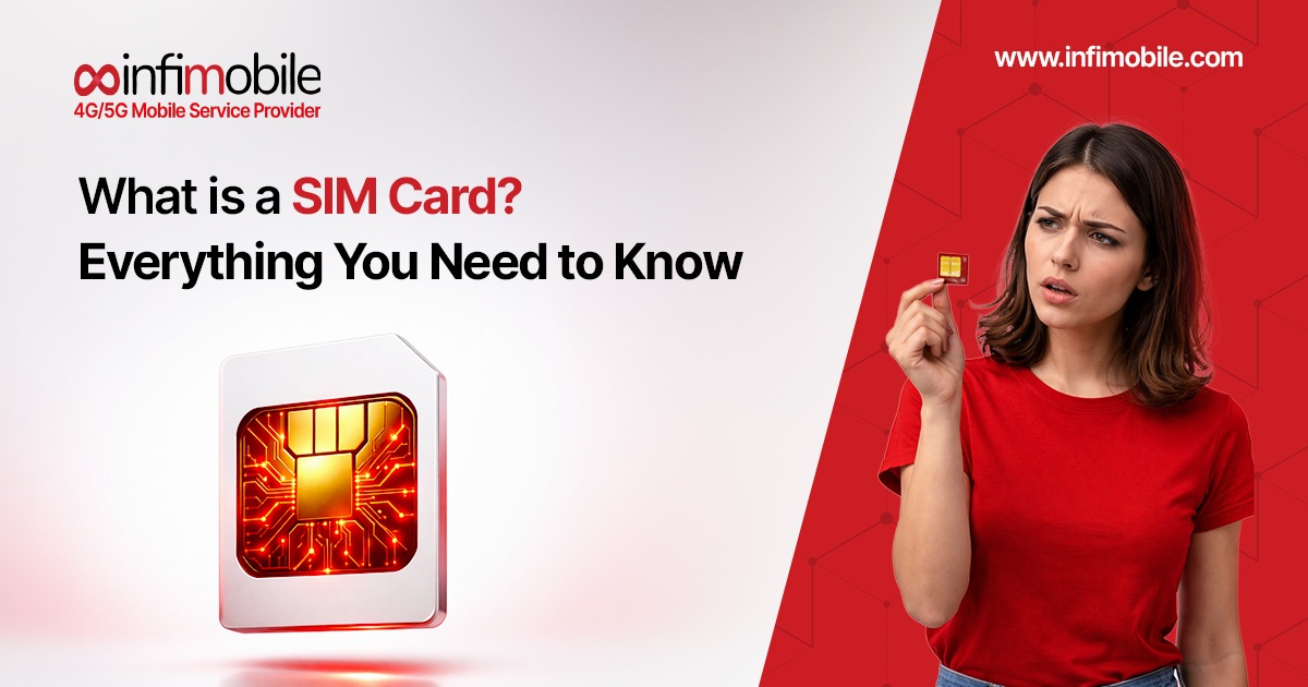 What is a SIM card - visual guide showing SIM card types including standard micro nano and eSIM for mobile phones